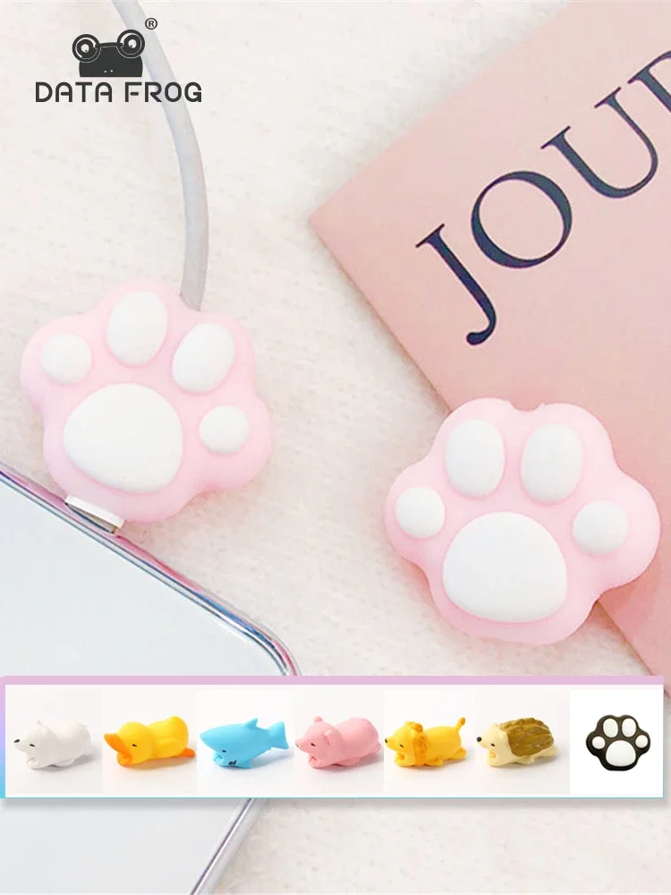 DATA FROG Pink Cat Paw Cell Phone Charger Protector For iphone/TypeC