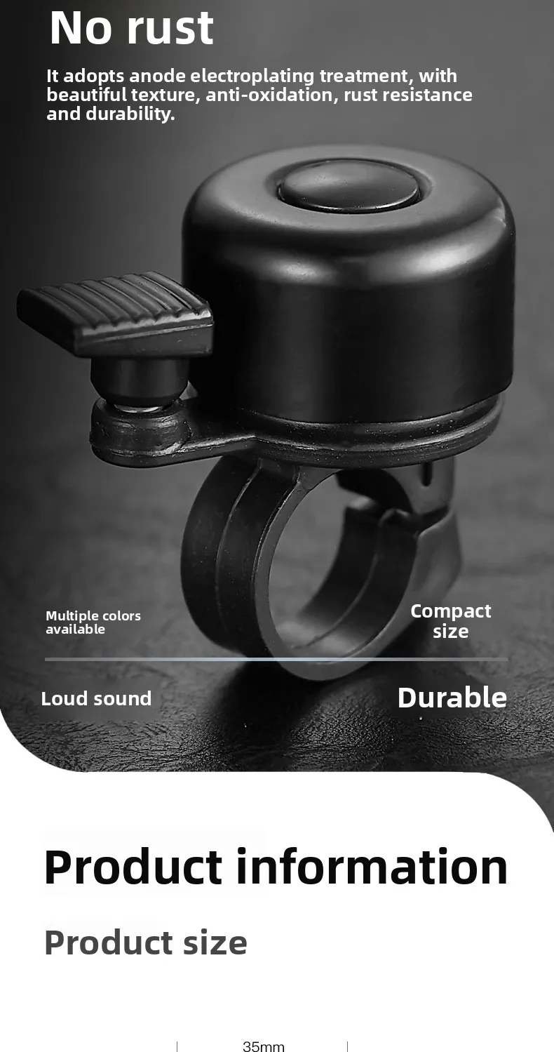 Description Picture 6 of itemBicycle Mini Bell Mountain Road Bike Super Loud Universal Bicycle Horn Balance Bike Decoration Accessories Riding Equipment