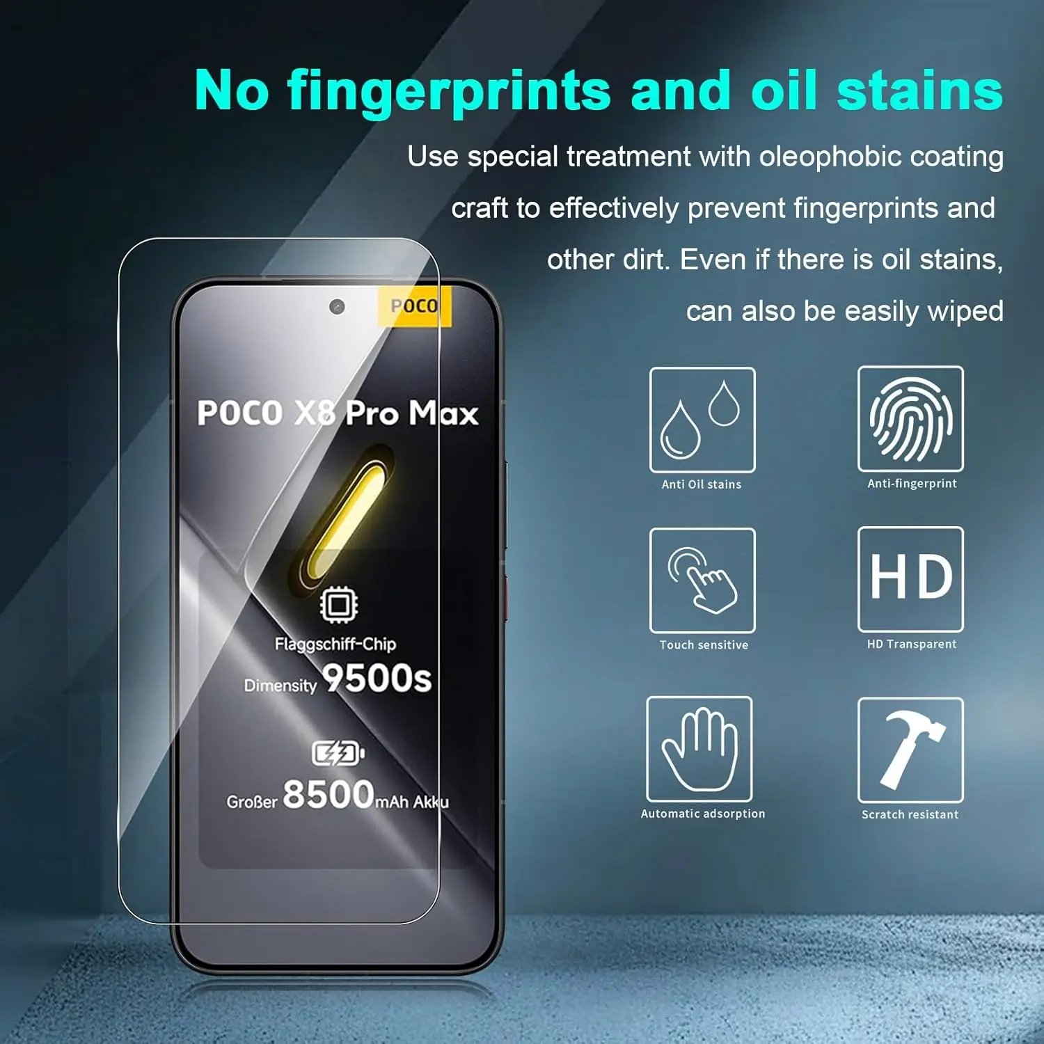 2 Pack Tempered Glass Screen Protector - Auto Dust-Elimination, Bubble-Free, HD Clear, Easy Installation