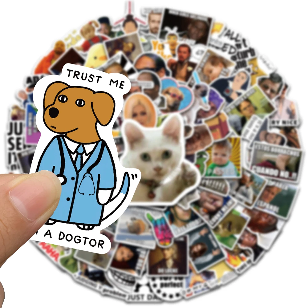 50/100 Pièces Mignon Drôle Chat MEME Animaux Graffiti Autocollants Téléphone Guitare Ordinateur Portable Valise Tasse Autocollant étanche Enfants Jouet