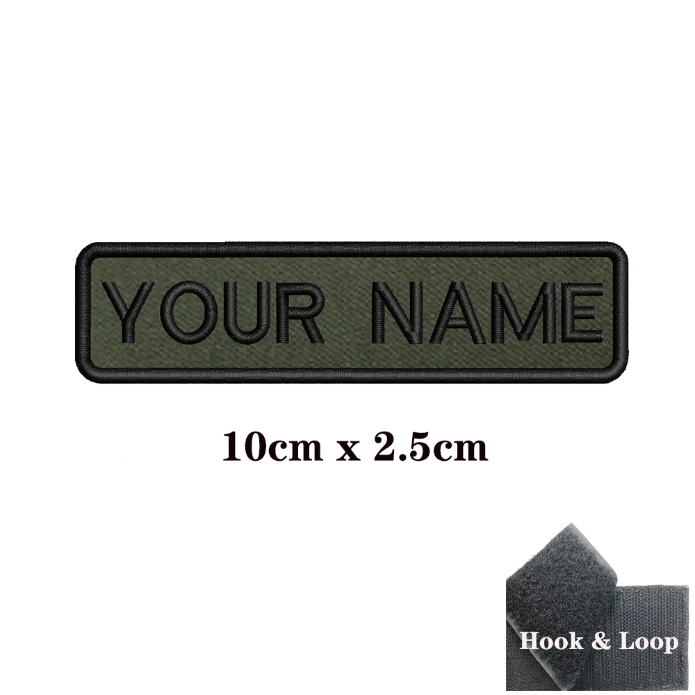 Your Text Name Patches Embroidered Personalized Stripes Badge Hook