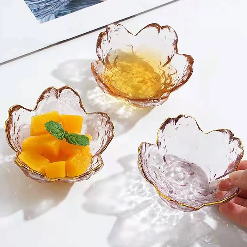 CHOOLD Set Of 4 Vintage Glass Dessert Bowls - Sakura & Heart Embossed, 8oz Capacity, Purple - View #4
