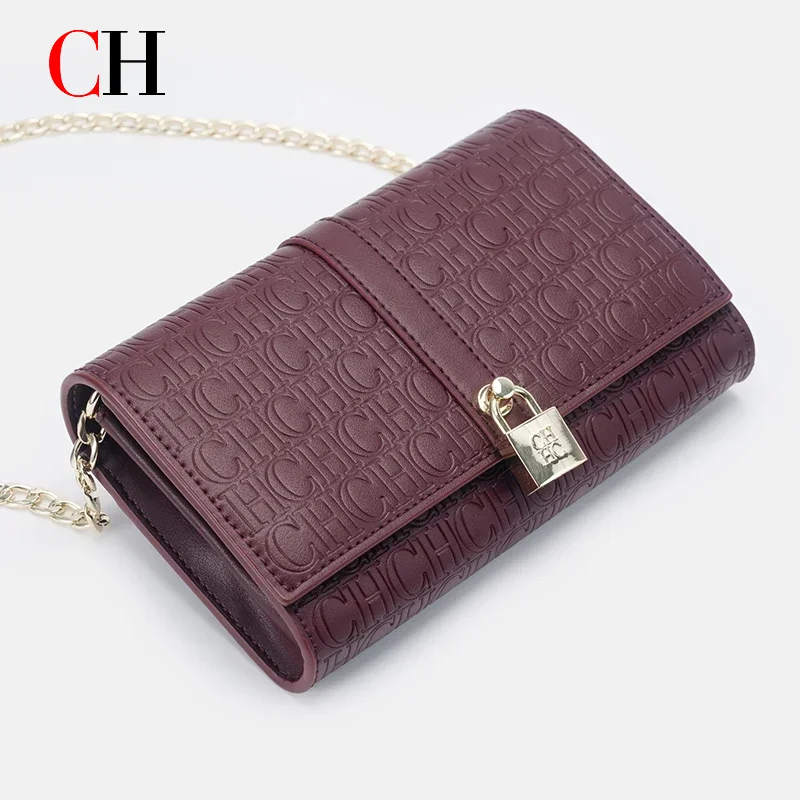 CH, wonderful, modern, printed message, chain lock, design, women's handbag, classic, high quality, polyurethane material, new wom...