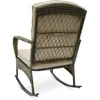 3-Piece Outdoor Furniture Set, Patio Conversation Chair, Wicker Cushioned Patio Rocker with Side Table for Porch, Garden, Poolsi 5