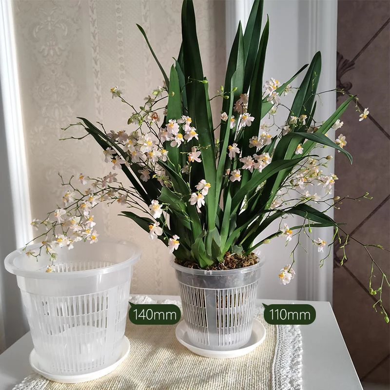 Flower Pot 11/14cm Mesh Pot Root Control Transparent Flowerpot For Orchid Flower Breathable Growth Container Home Garden Plastic Flower Pot flower pot,plant pot