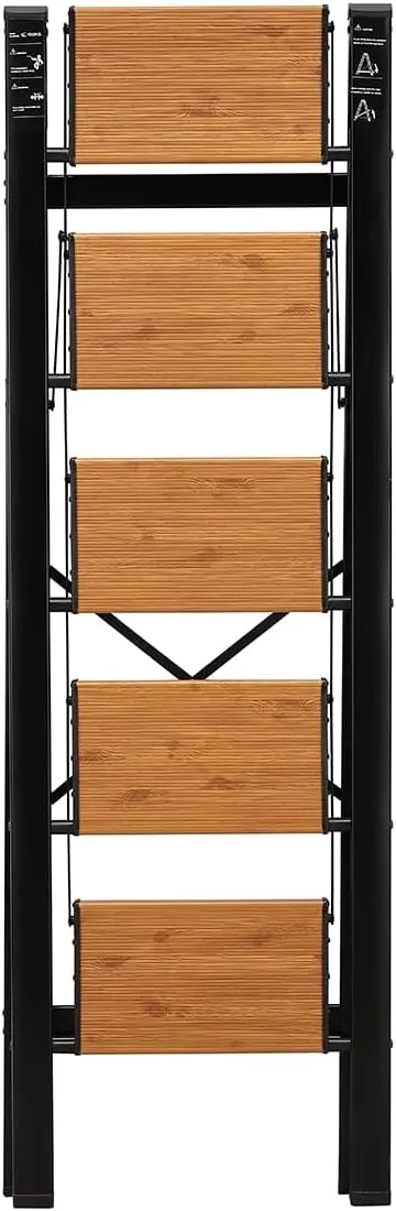 سلم Pro7 قابل للطي بخمسة خطوات - بني - مقعد متدرج...