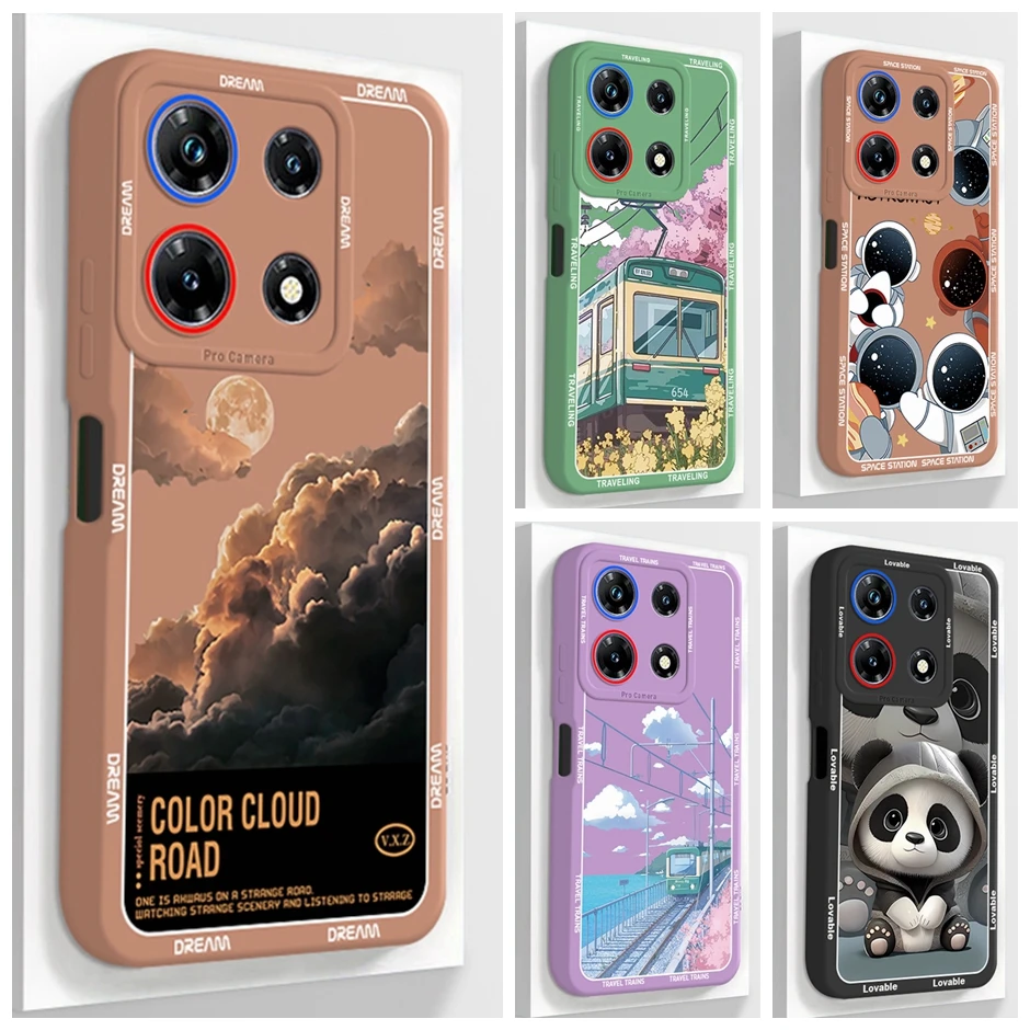 Cartoon Soft Silicone Straight Edge Phone Cover
