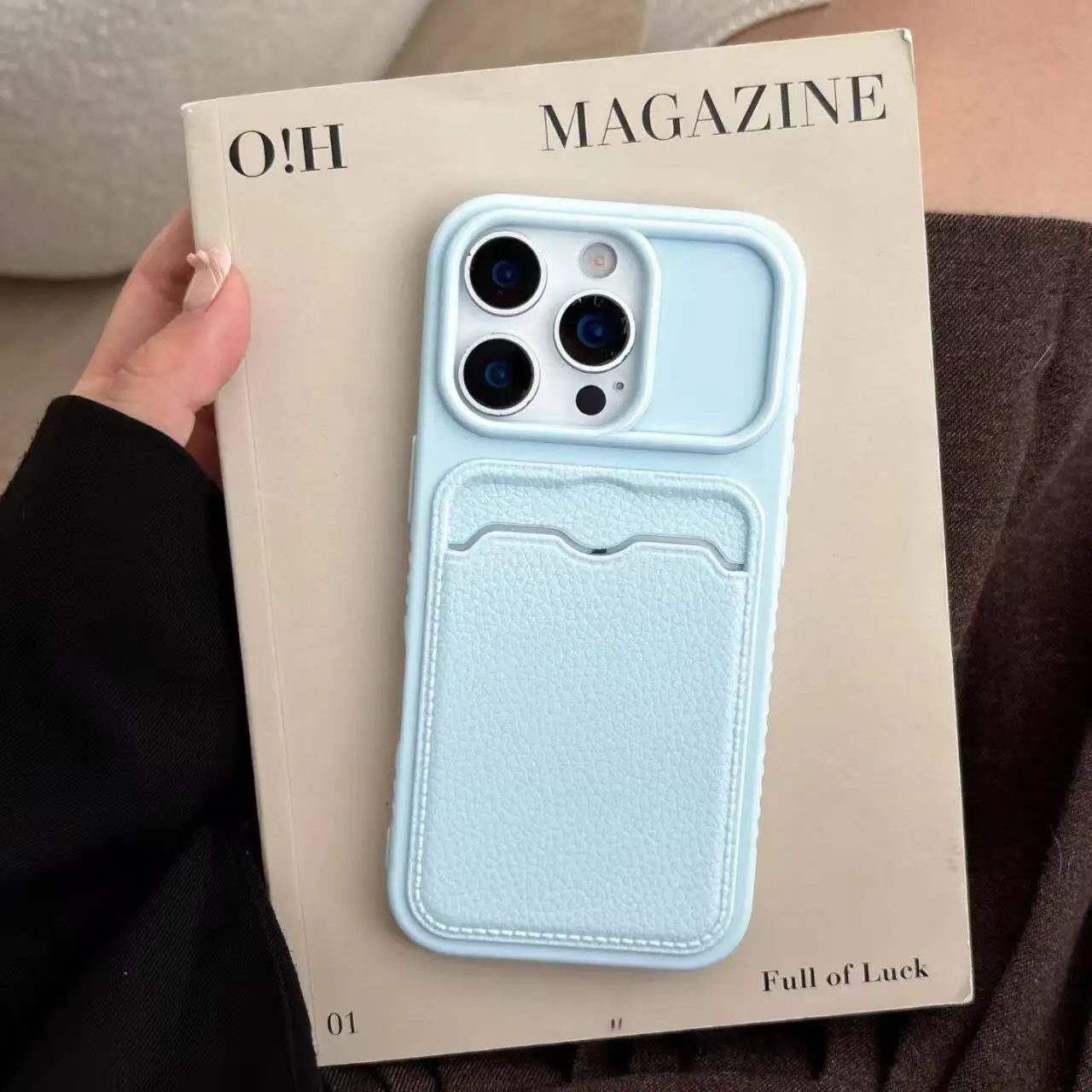 Premium Classic Leather Waterproof Drop-Proof Phone Case - Solid Color, Soft Cover
