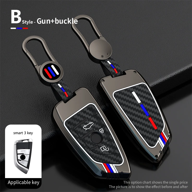 Premium Car Key Case Cover and Keyring - Elegant Car Styling Accessory