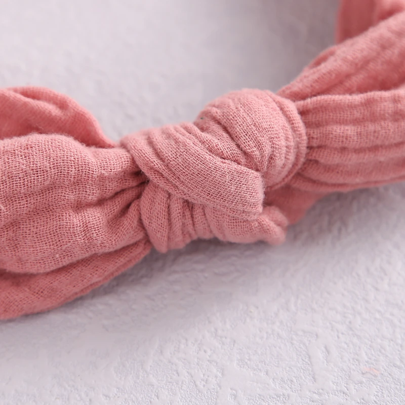 Baby Elastic Hair Bands Girl Headband Cotton Linen Kids Headwear Knot Hair Accessories Soft Toddler Rabbit Ear Turban Playa Ties
