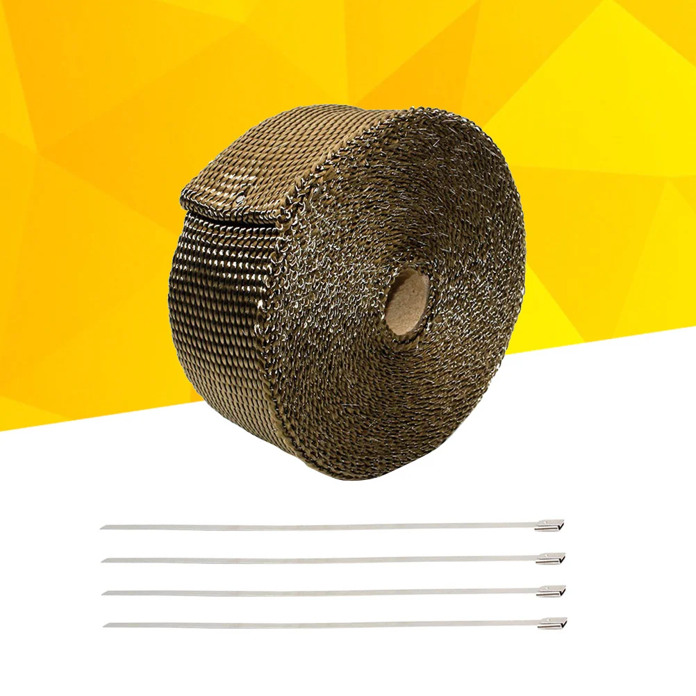 Self-adhesive Thermal Insulator Exhaust Heat Wrap Roll Header Tube Fiber Wrap Tape For Car Motorcycle fiberglass insulation tape heat insulation mat heat insulation sleeve