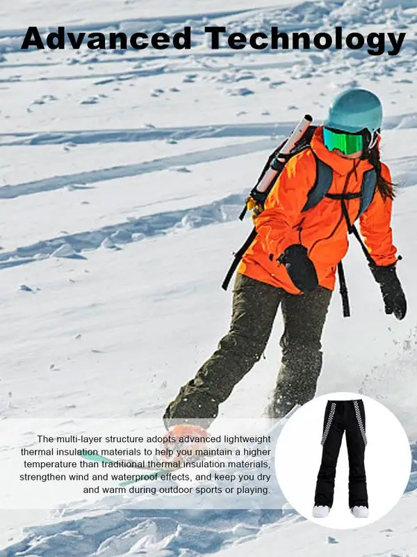 Winter Warm Ski Pants Unisex Snowboard Trousers Windproof Waterproof Snow Skiing Pants Overalls Outdoor Skiing Accessories
