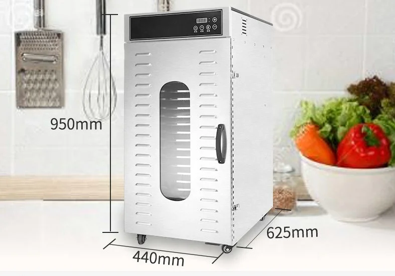 Commercial Fruit And Vegetable Stainless Steel Dehydrator Machine With Rotary 20 Trays