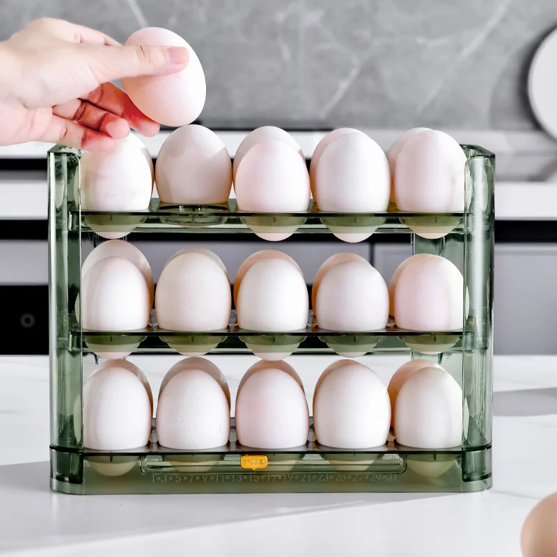 

Egg Storage Box Egg container Refrigerator Organizer Food Containers Egg Holder Fresh-keeping Case Dispenser Kitchen Accessories