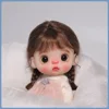 Doll Wig Bangs Ponytail Curly Soft Mohair Wig Suitable for Ob11, 1/12bjd, 1/8BJD Doll Wig Doll Accessories 2