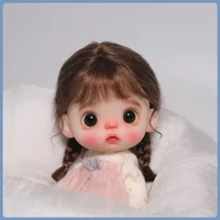 Doll Wig Bangs Ponytail Curly Soft Mohair Wig Suitable for Ob11, 1/12bjd, 1/8BJD Doll Wig Doll Accessories 2