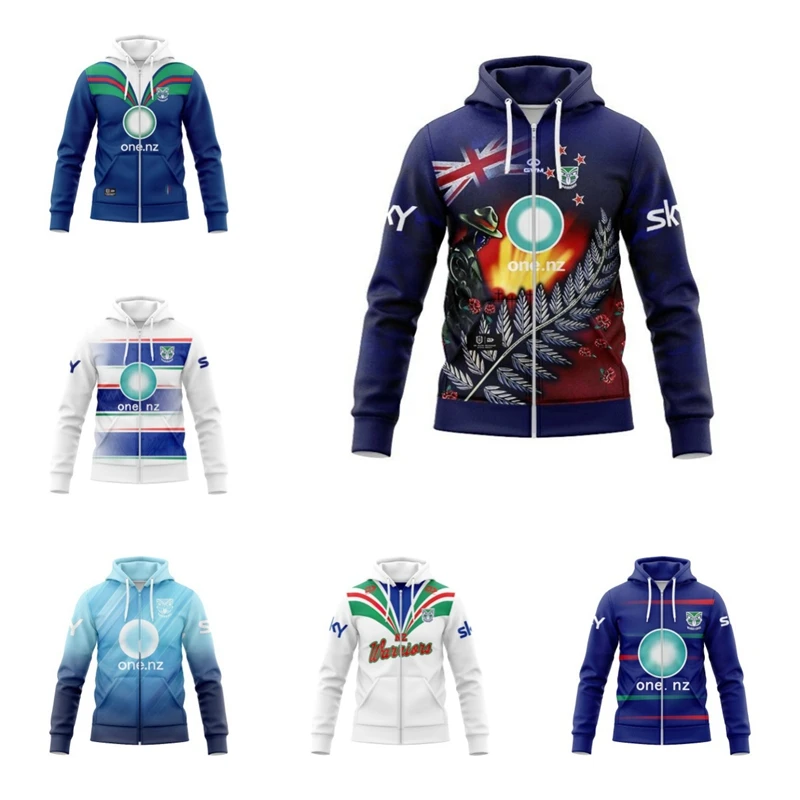 

2024 NEW ZEALAND WARRIORS MENS REPLICA ANZAC ROUND JERSEY ZIP HOODIE