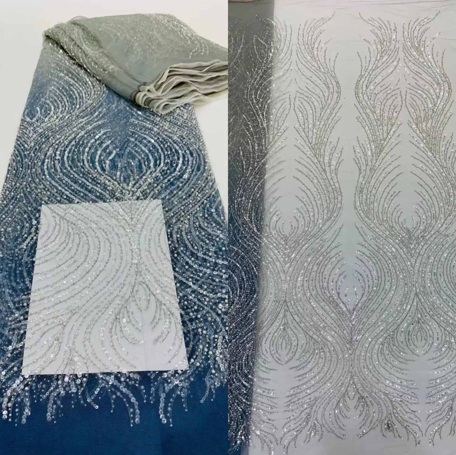 

Бусины, Африканское кружево, блестки высокого качества, нигерийская французская Тюлевая кружевная ткань, вышивка для женского платья