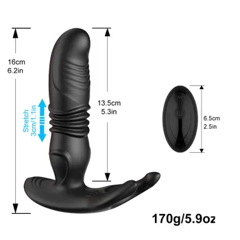 Wireless Anal Vibrator for Men Telescopic Prostate Massager Dildo Cock Lock Male Masturbator Buttplug Dildo Sex Toys for Women 2