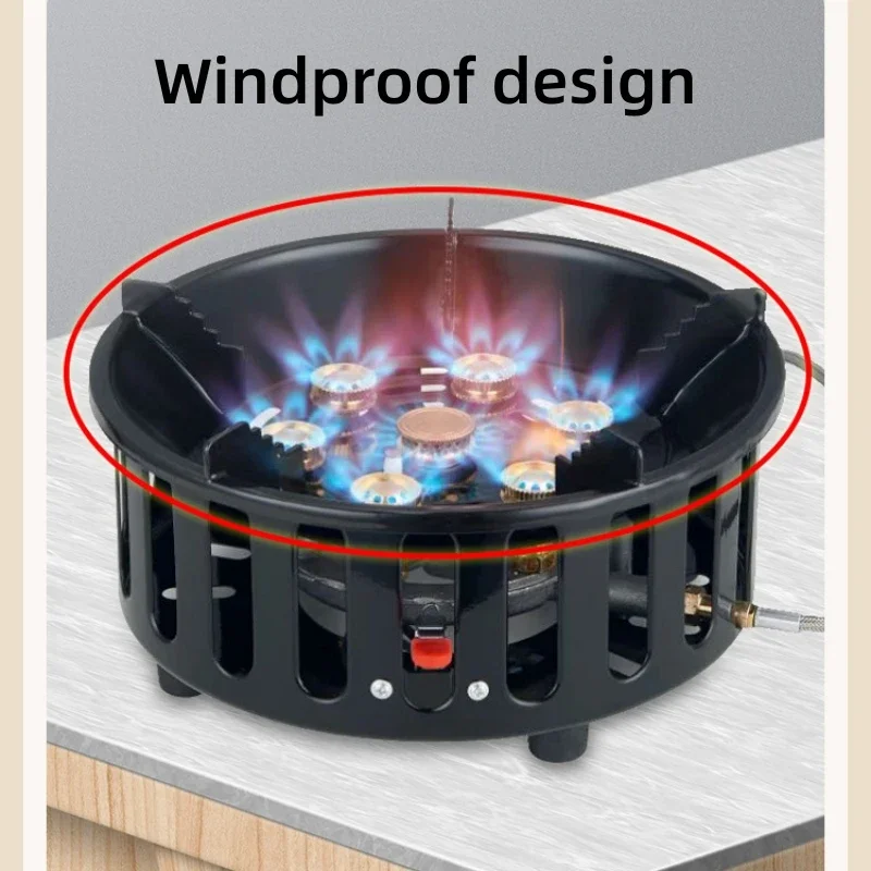 19800W Camping Stove Portable Tourist Gas Burner Windproof Outdoor Stoves Hiking Barbecue BBQ Cooking Cookware gas burner gas stove