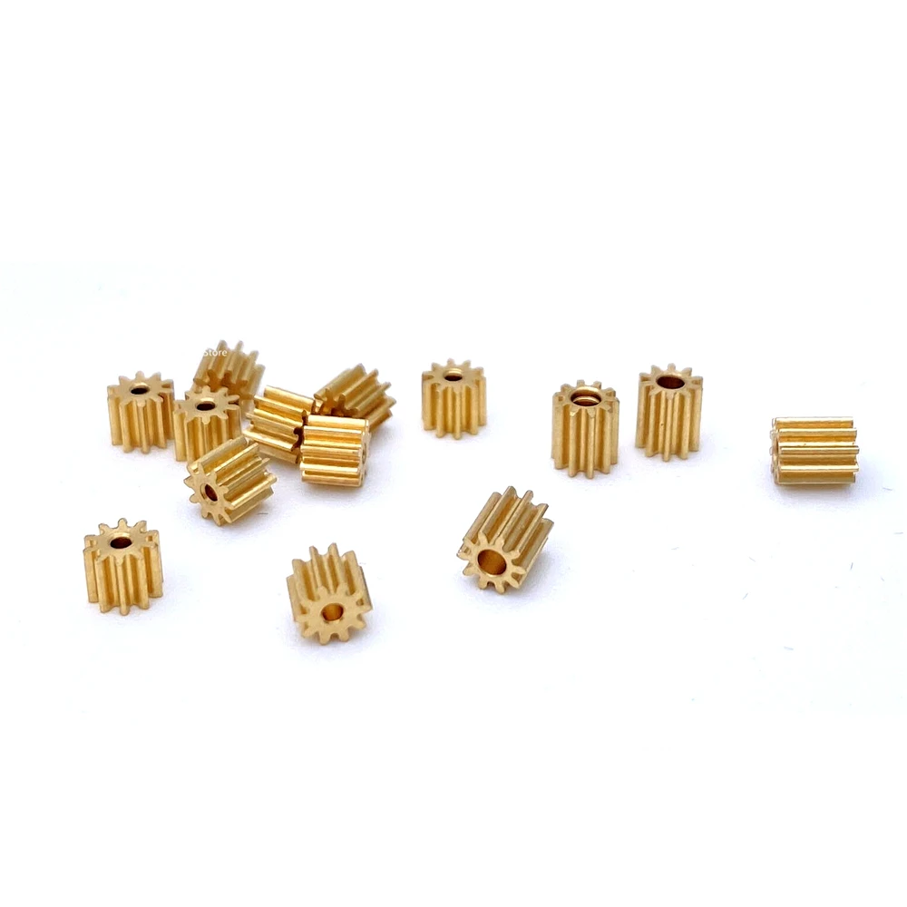 Motor Gear Transmission Gear Electric Bike Gear Mini Copper Brass Gear 0.3M 10T Teeths 1.48 1.5mm 1.98 2mm bore diameter Toys Model DIY