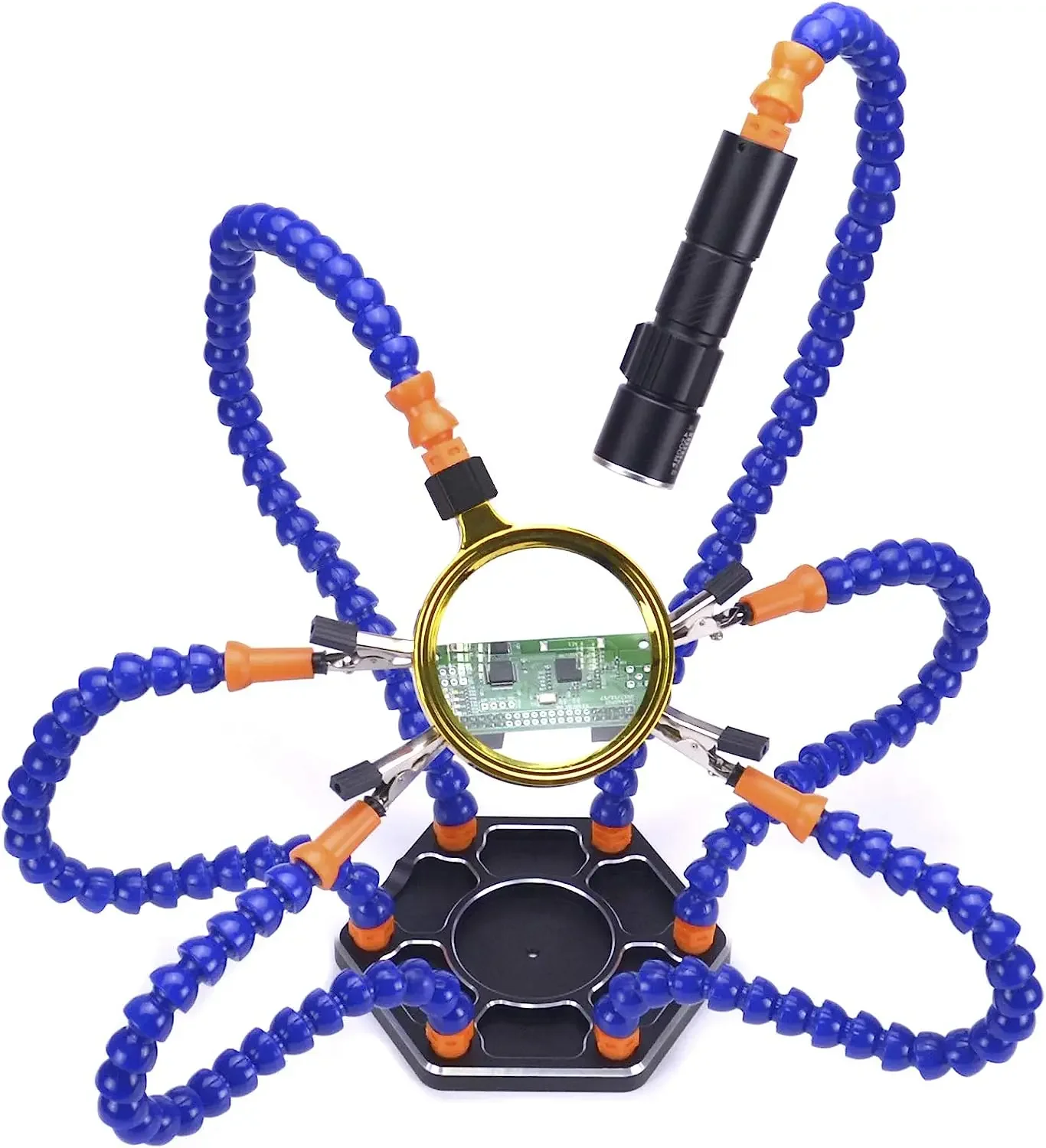 

Multi Soldering Helping Hand Third Hand Tool 3X Magnifying USB DC Fan Flashlight Magnifier PCB Welding Repair Station