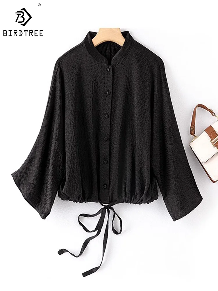 birdtree-93-silk-7-spandex-fashion-elegant-shirt-stand-collar-long-sleeve-simple-casual-blouses-for-women-ol-new-t30611qm