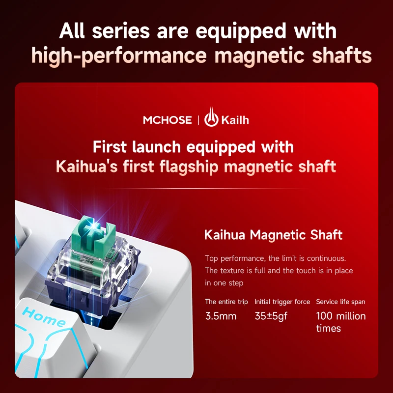 MCHOSE Jet 75 Mechanical Keyboard Customized Wired 8K+128K RGB 0.1ms Low Latency Magnetic Axis E-sports Game Office Keyboard