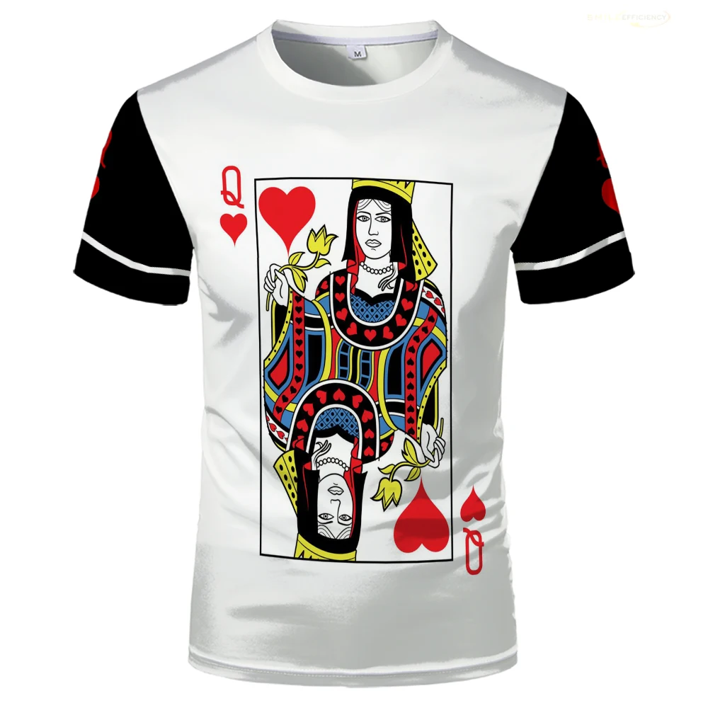 Heart 3D Printed Poker Graphic Unisex Casual T-Shirt