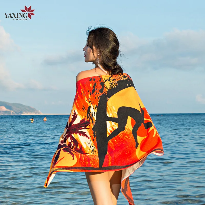 

Microfiber hairring Printed beach towel Mountain Climbing Yoga Beach Swimming running absorbent soft towel