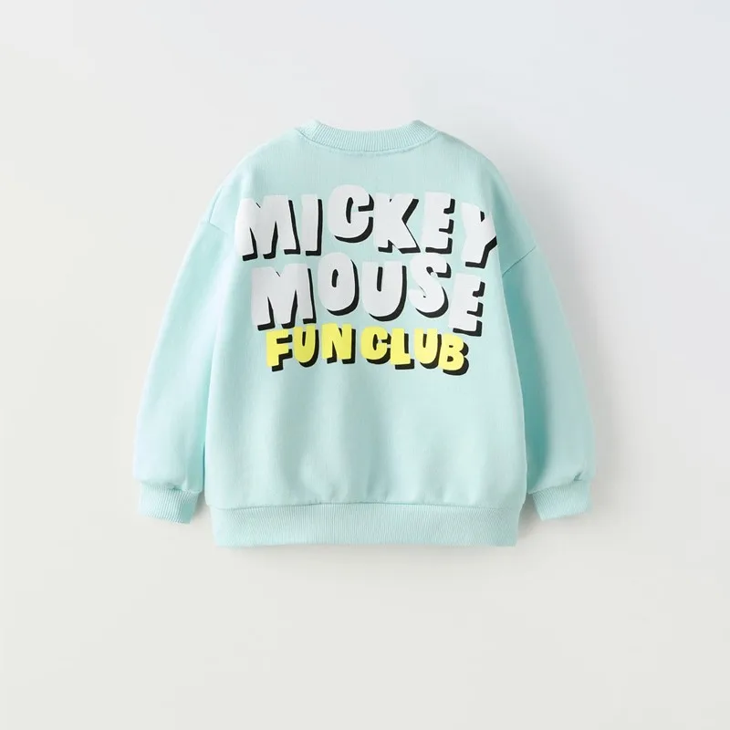 Baby Boys Clothes Mickey Sweatshirt Autumn Tops Loose Fashion Boutique Children's Wear Long Sleeved Hoodie O-neck Pullover Top
