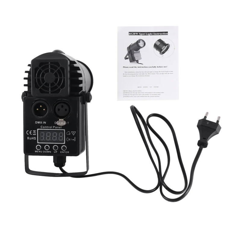RGBW 풀 컬러 LED 스포트라이트 무대 조명, 음성 제어, 6 채널 분위기 조명, DMX 4 in 1, 10W