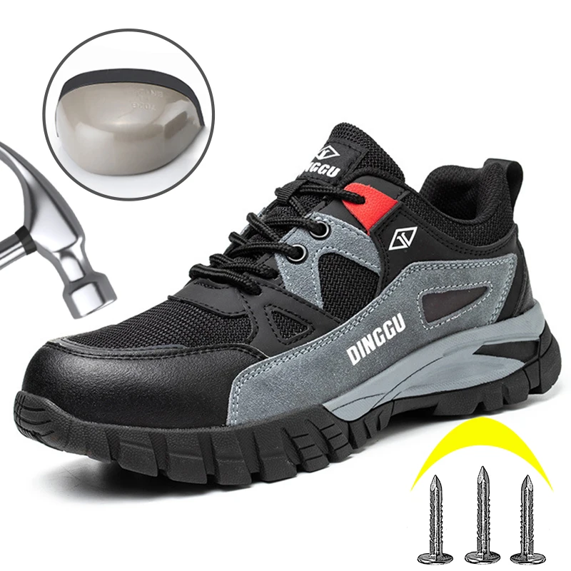 Steel Toe Safety Shoes Lightweight Wear Resistance Work Boots Anti-Smash Anti-Stabbing Men Safety Shoes Indestructible Sneakers