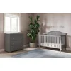 2-Piece Camden Nursery Set Convertible Crib & 3-Drawer Dresser Cool Gray Grows with Baby Sturdy Pine Wood Neutral Finishes Safe 1