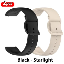 22mm Silicone Strap for Smartwatches - Sport Band Accessory Bracelet (Black - Starlight)