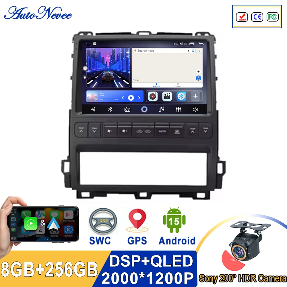 Pantalla 2K Incell Android 16 para Lexus GX470 2002 - 2009 Reproductor Multimedia para Auto Autoradio GPS Navegación con Video Unidad Principal Sin DVD 1