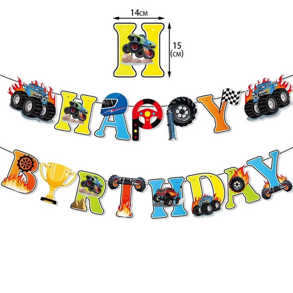 1 Set Monster Truck Luftballons 40 Zoll Zahlenballon Monster Truck Geburtstagsballon Babyparty Rennwagen Party Deko Zubehör Geschenke – Detail 9