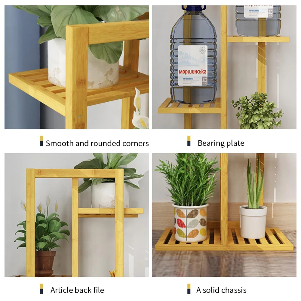 【Lifeideas】Rustic Wooden Multi-Tiered Potted Plant Stand