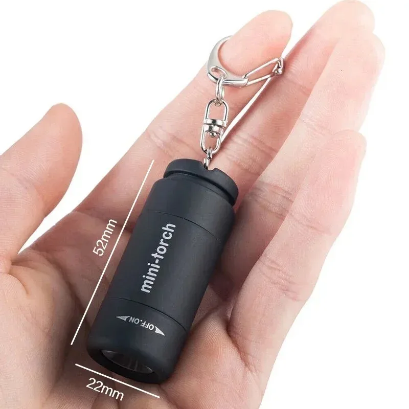 Compact Waterproof Keychain Flashlight - USB Rechargeable LED for Outdoor Hiking and Camping