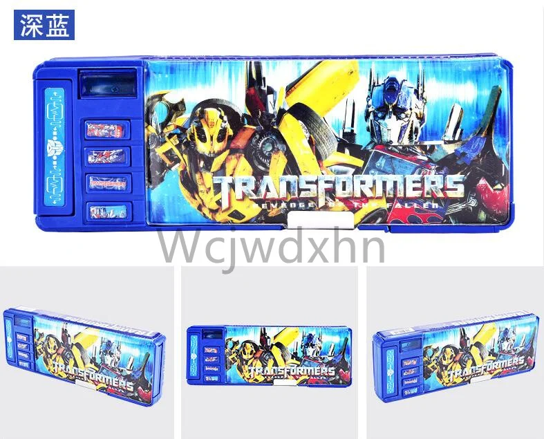

Pencil box Transformers stationery box Cartoon automatic double-sided pen box