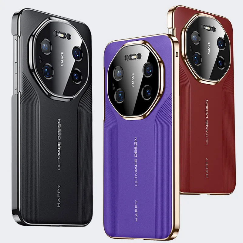 Luxury Leather Texture Electroplated Frame Case - Ultimate Slim Design