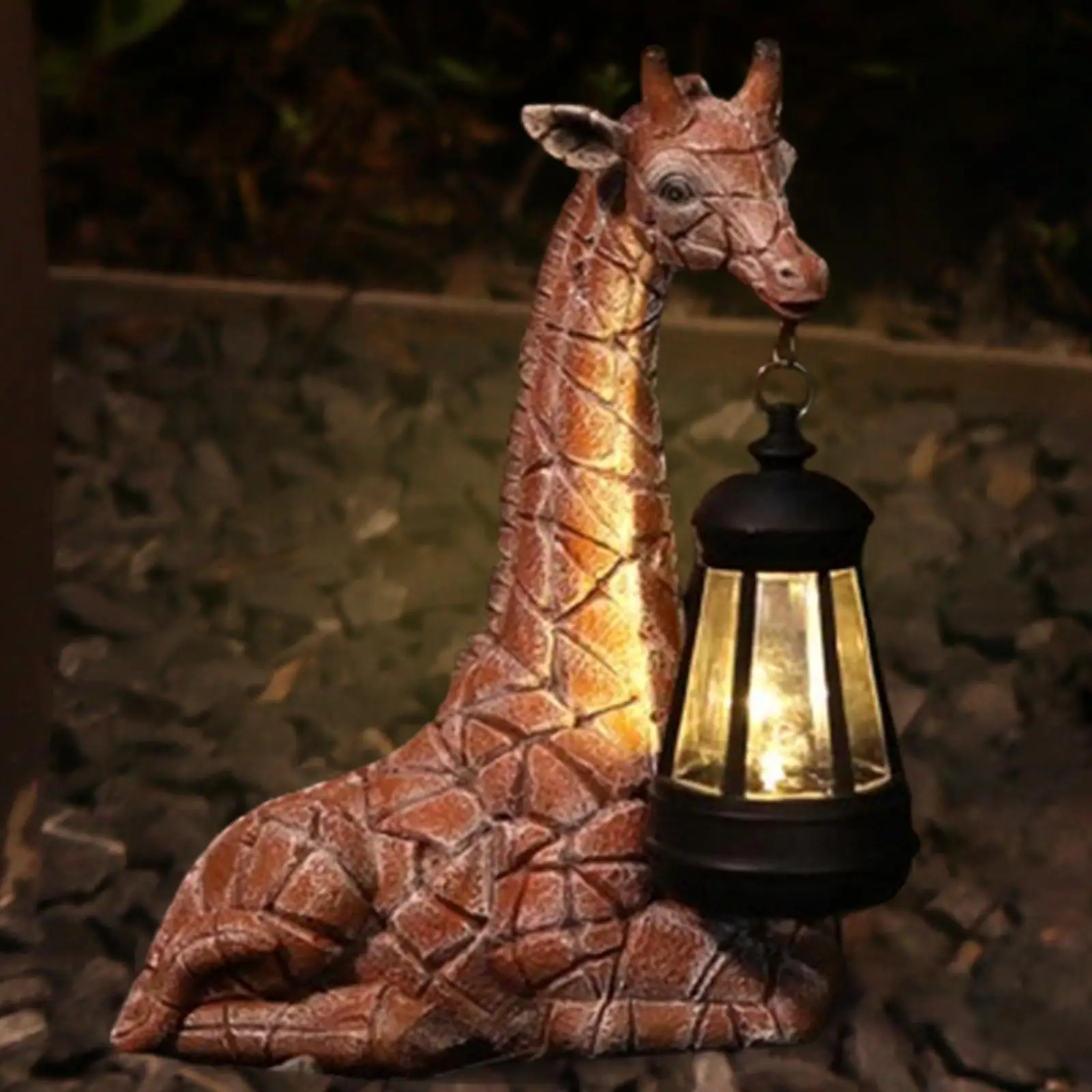 Garden Giraffe Statue Animal Sculpture with Solar Light Nice Gift Collectibles Garden Giraffe Statue Animal Sculpture with Solar Light Nice Gift Collectibles