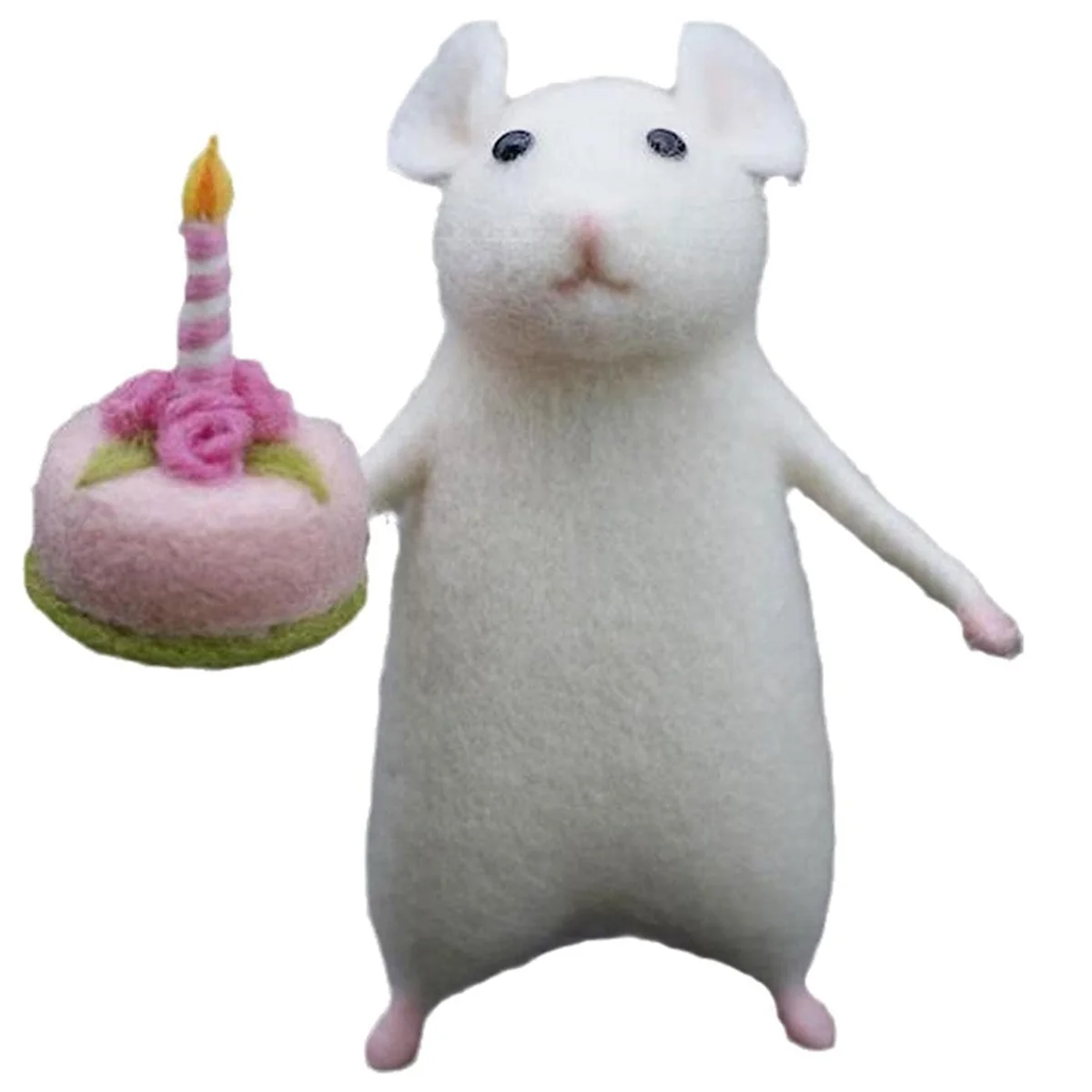 

Мышь для Хэллоуина с валяными животными в виде тыквы, игольчатая валяная Рождественская мышь, шерстяной войлок ручной работы, украшения на Хэллоуин