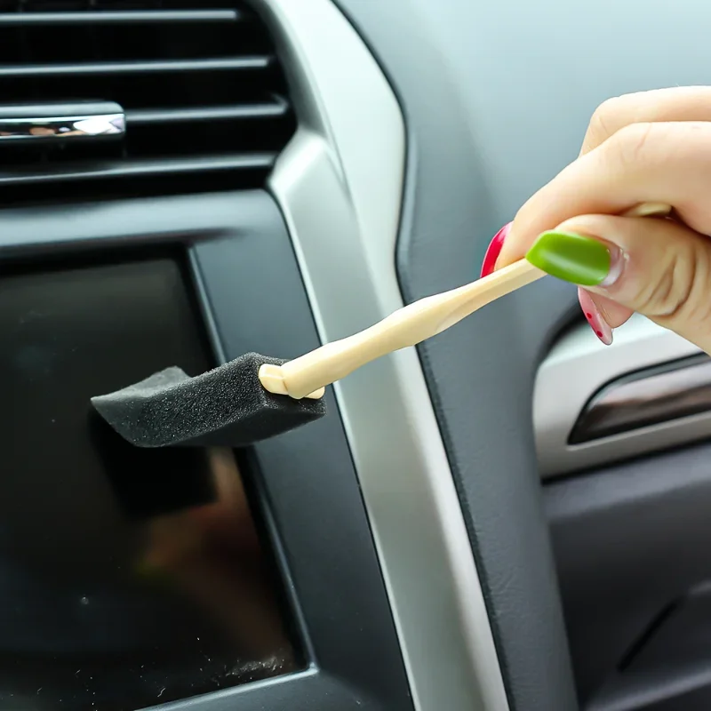 Car Vent Brush Car Interior Cleaning Dust Removal Air Conditioning Grille Sponge Cleaning Brushes Accessories
