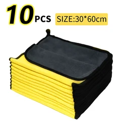 Premium Microfiber Car Wash and Drying Towels - Ultra-Absorbent Hemming Cloth for Car Care and Detailing (10pcs 30-60cm)