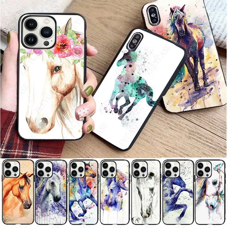 watercolorpaintinghorsePhoneCoverForiphone15pro11pro12pro