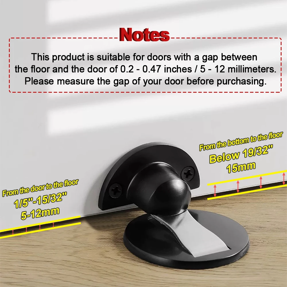 Stainless Magnetic Door Stops Steel Door Stopper Hidden Holders Catch Floor Nail-free Doorstop Furniture Hardware