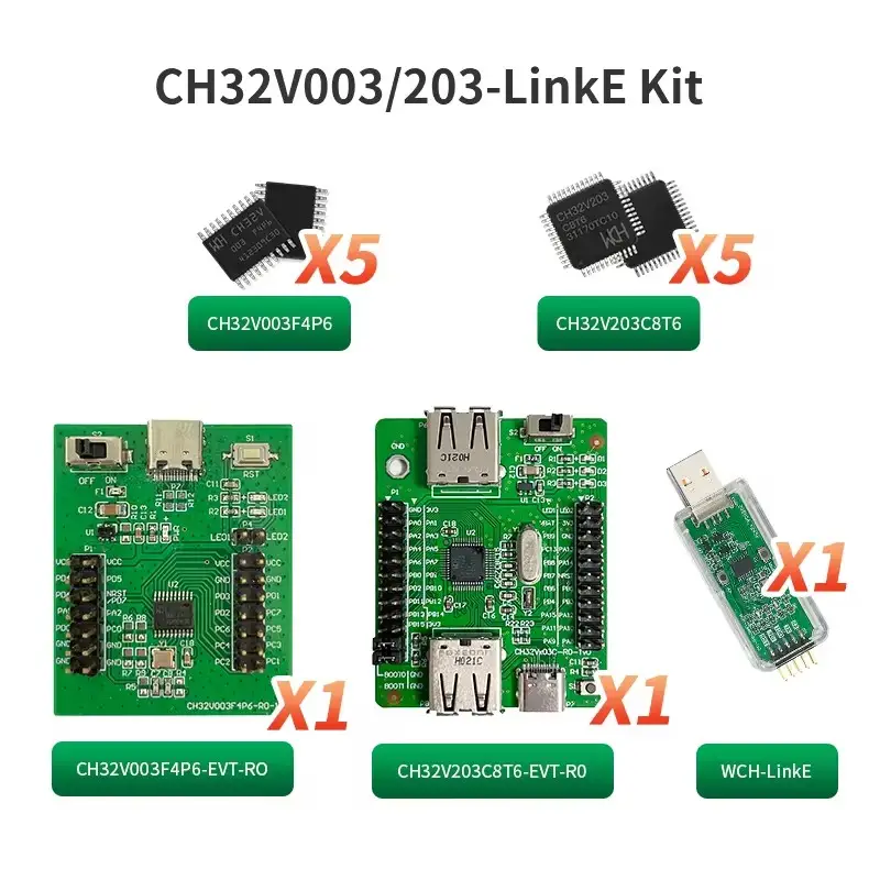CH32V003 CH32V203 CH32V003P4P6 CH32V203C8T6 Development Board EVT Kit image 1