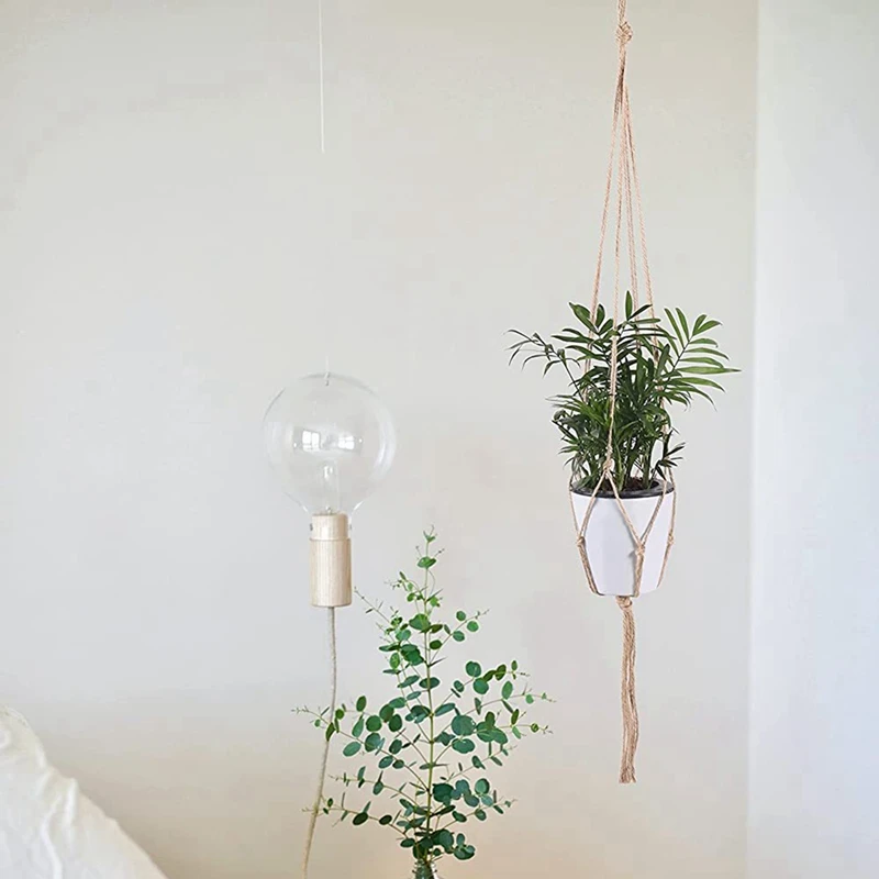 Hanging Plant Handmade Macrame Hanger Flower Pot Planter Hanger Wall Decor Hanging Planter Hanging Basket Home Garden Supplies
