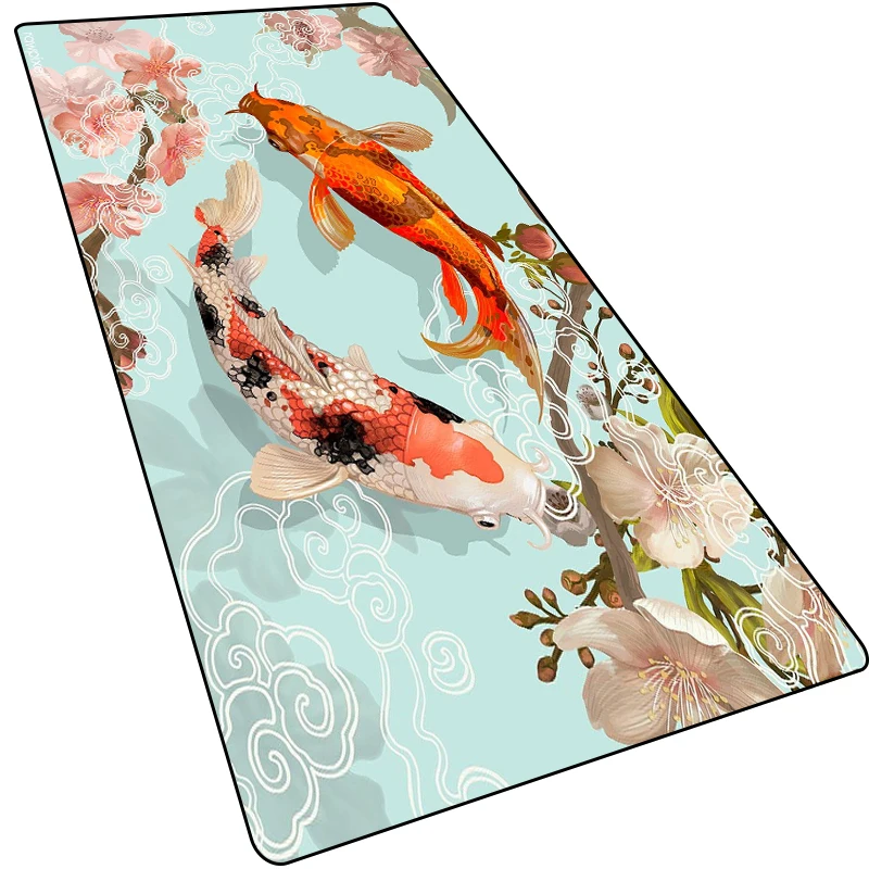 Grand tapis de souris noir pour ordinateur de bureau, accessoires de  bureau, tapis de table en caoutchouc pour clavier, tapis de poisson, 100x50,  90x40 - AliExpress